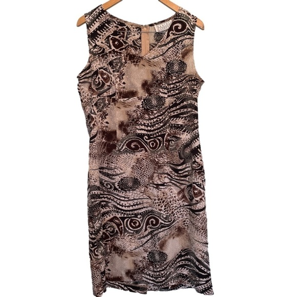 Vintage Daniel Laurent Sleeveless Midi Dress Sz 12 - Picture 1 of 4